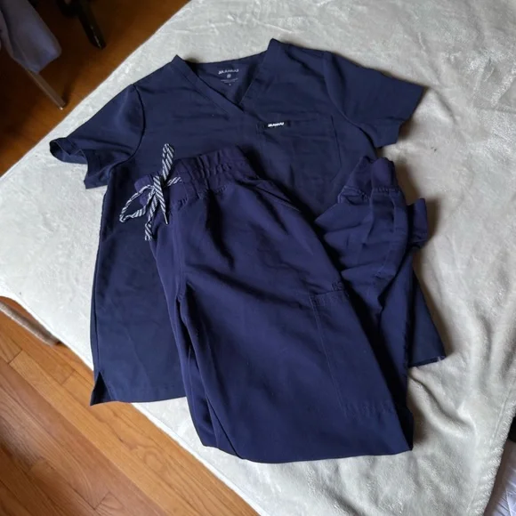 Navy Blue Jaanuu Scrub Set - Picture 1 of 6